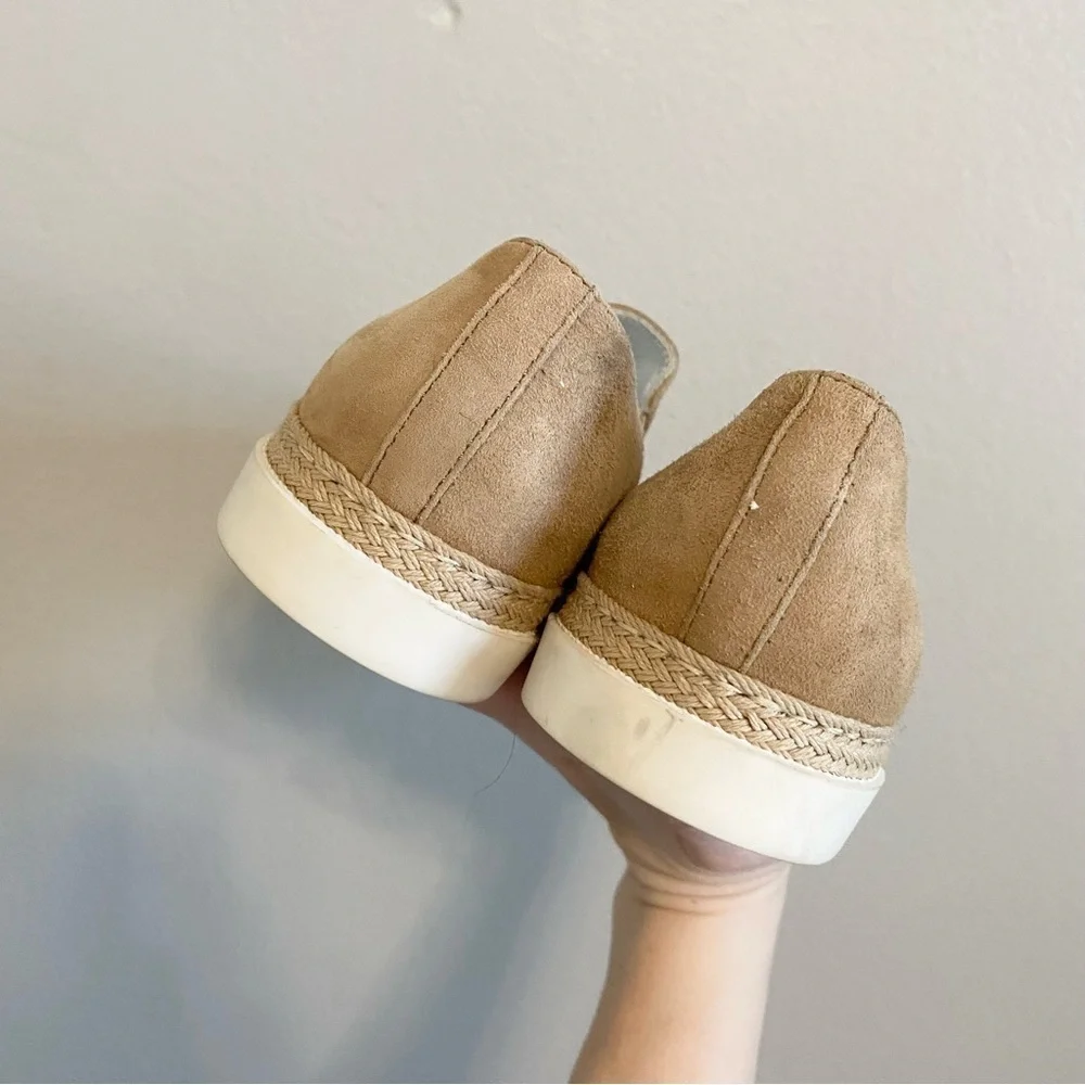 Triver Flight Tan Suede Espadrille Flat Slip On Flat Loafers Size 37/US 7